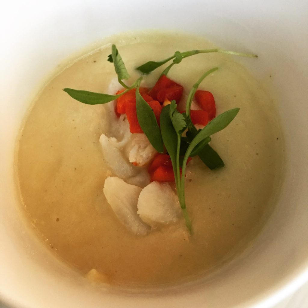 Sweet Corn Soup with lump crab