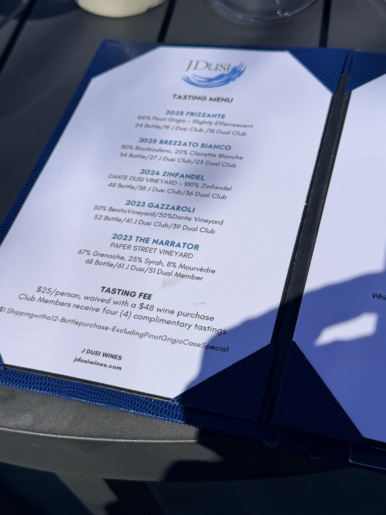 The tasting menu